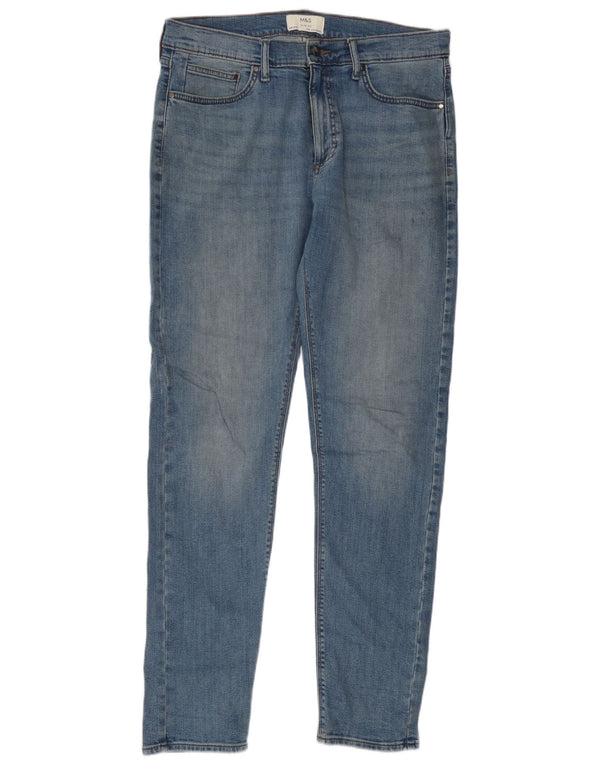 Marks & Spencer Herre Slim Jeans W34 L33 Blå Bomuld