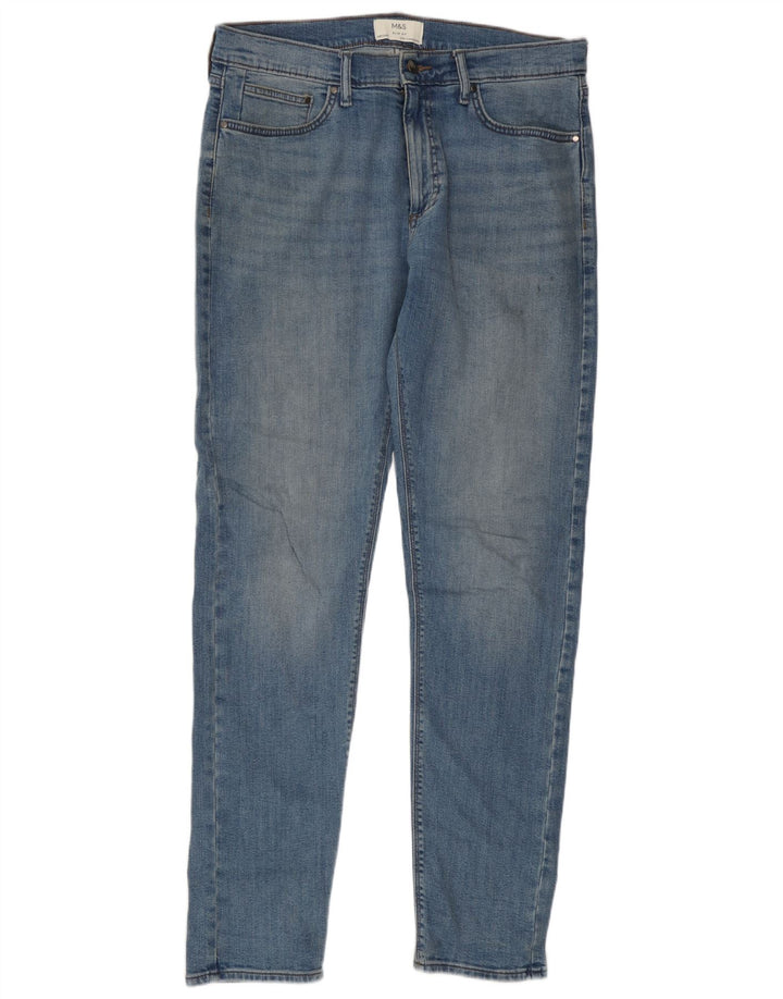 Marks & Spencer Herre Slim Jeans W34 L33 Blå Bomuld