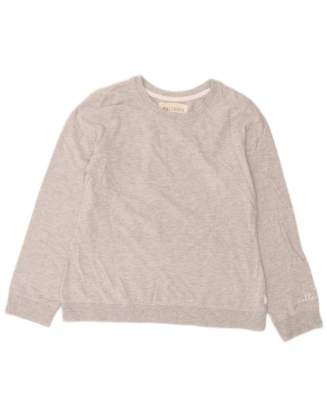 Saltrock Dame Sweatshirt Jumper UK 10 Small Grå Flecked Bomuld