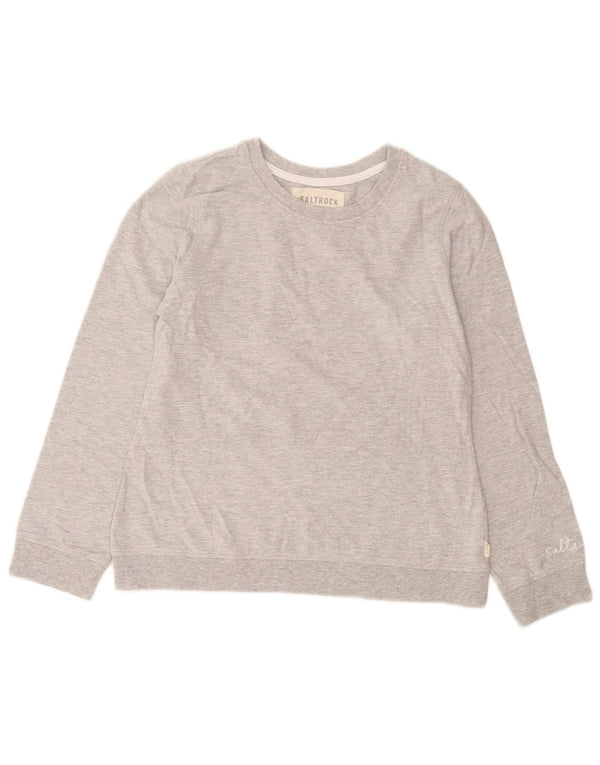 Saltrock Dame Sweatshirt Jumper UK 10 Small Grå Flecked Bomuld