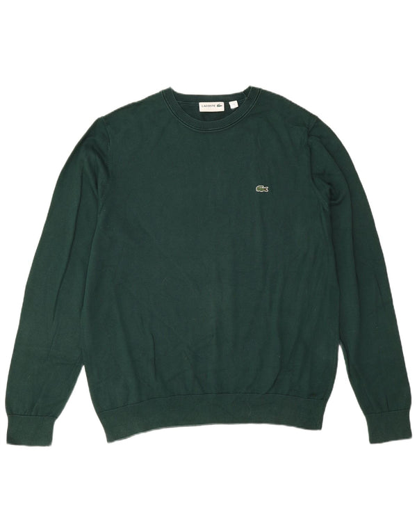 Lacoste Herre sweater med rund hals str. 6 XL Grøn bomuld