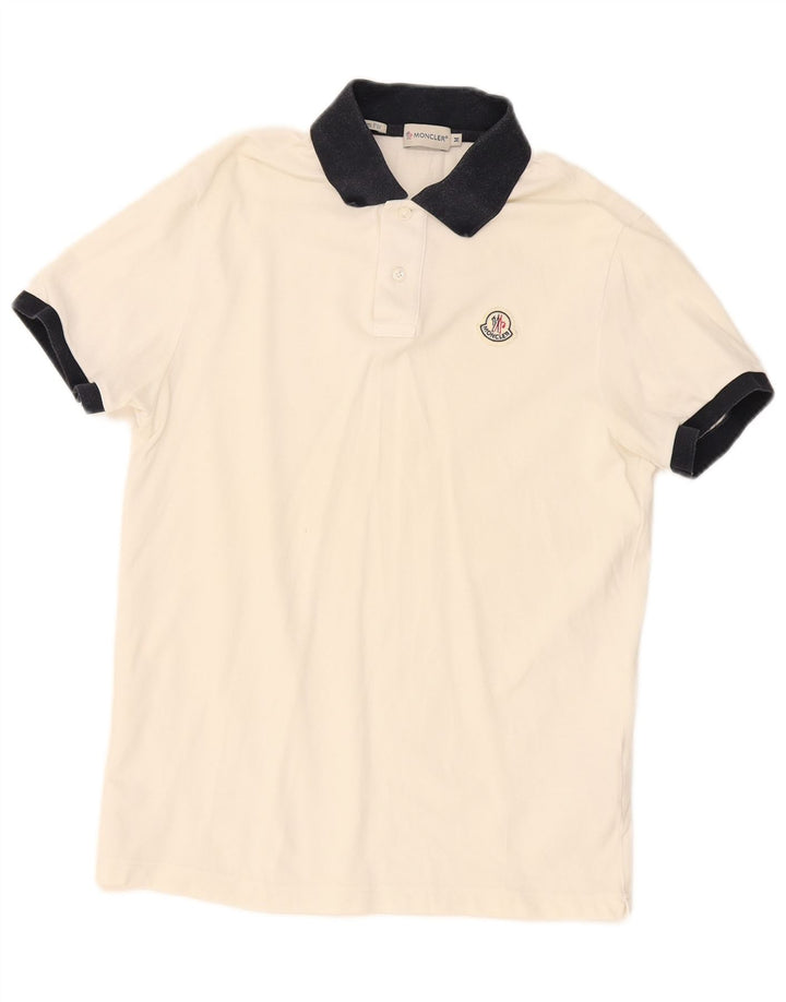 Moncler Herre Slim Fit Polo Shirt Medium White Colourblock Bomuld