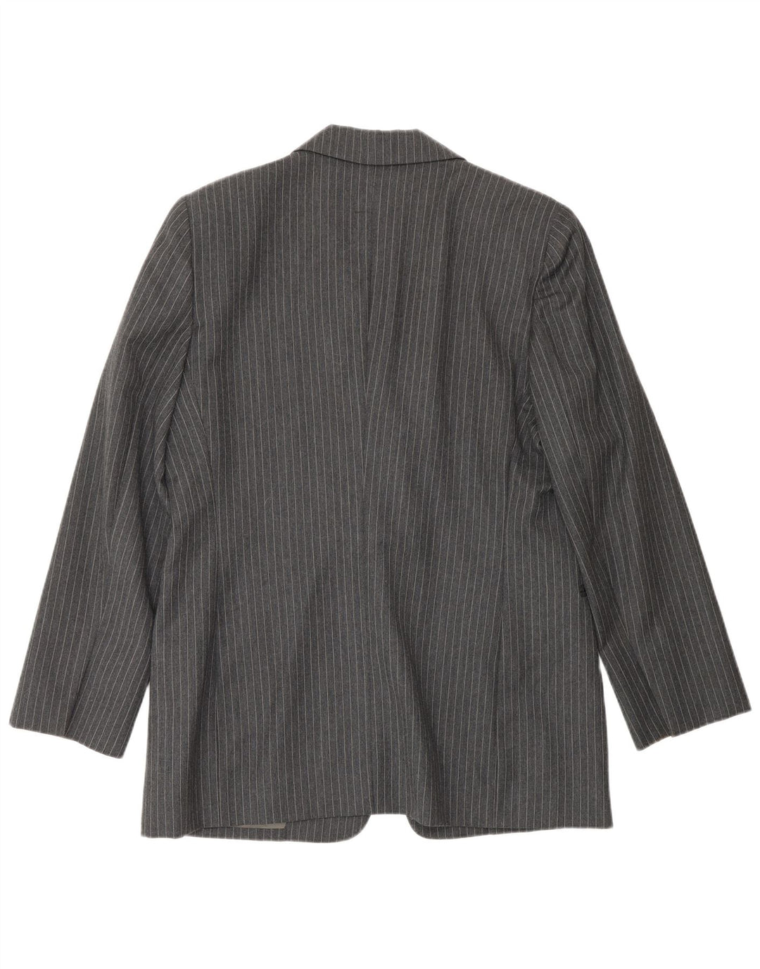 Ferre Dame 001 1 Knaps Blazer Jacket UK 16 Large Grey Pinstripe Acetate