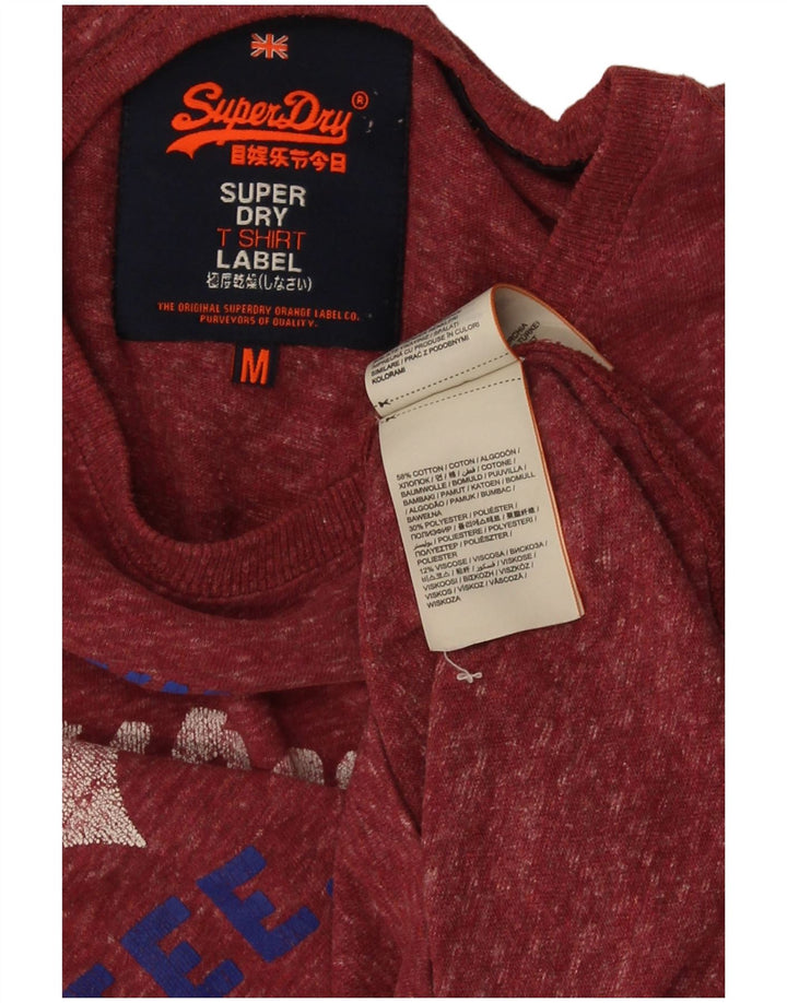 Superdry Grafisk T-shirt-top til mænd, medium rød flækket bomuld