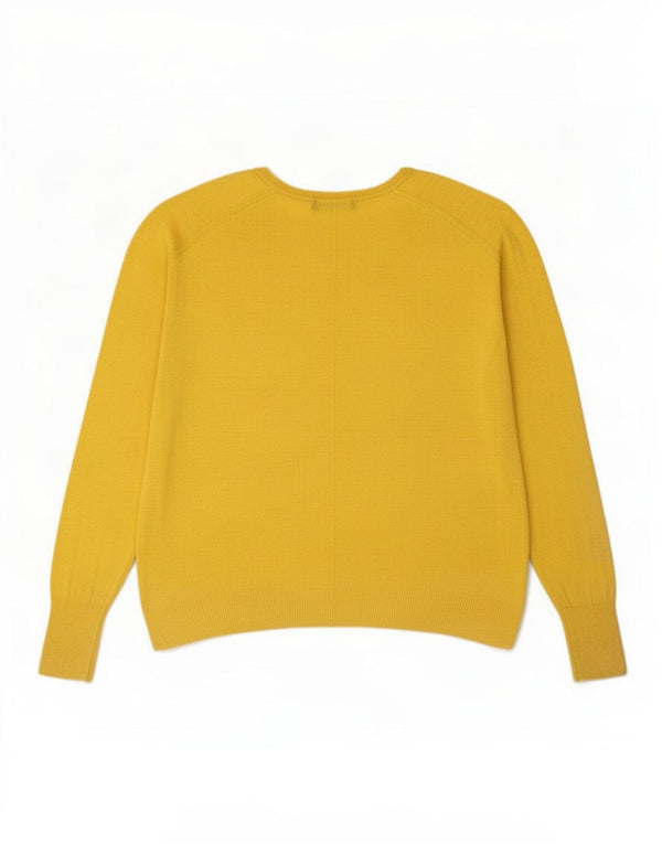 Zara Dame Oversized Boat Neck Jumper Sweater UK 14 Medium Yellow