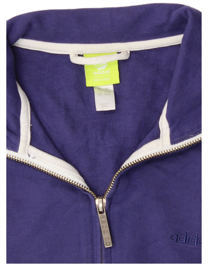 Adidas Dame Neo Label Træningsdragt Topjakke UK 14 Medium Blue Bomuld