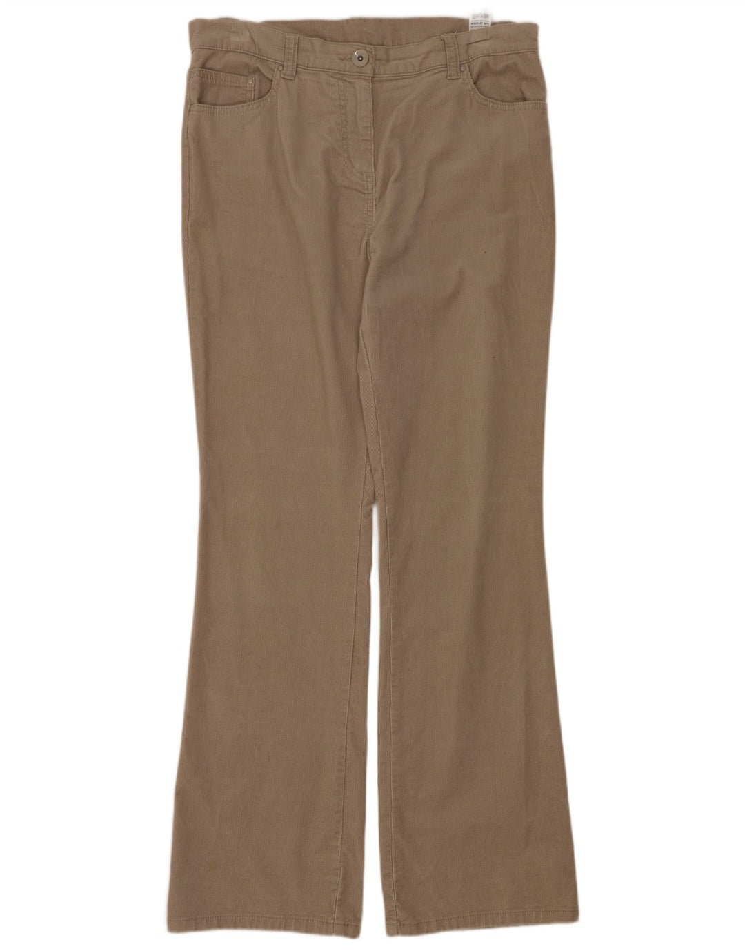 Marks & Spencer Dame Bootcut Corduroy Bukser UK 12 Medium W32 L30 Beige