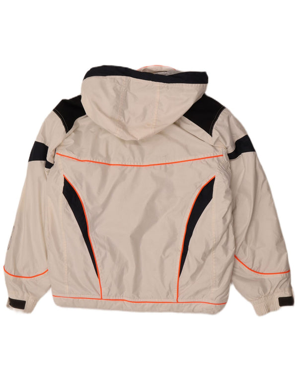 Pyramid Herre Hætte Skijakke UK 36 Small White Colourblock Nylon