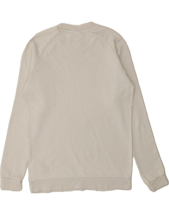 ADIDAS Mens Graphic Sweatshirt Jumper Small White Cotton Vintage Adidas and Second-Hand Adidas from Messina Hembry 