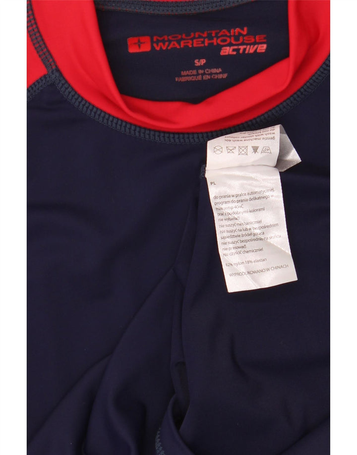 Mountain Warehouse Herre T-shirt Top Small Navy Blue Colourblock Nylon