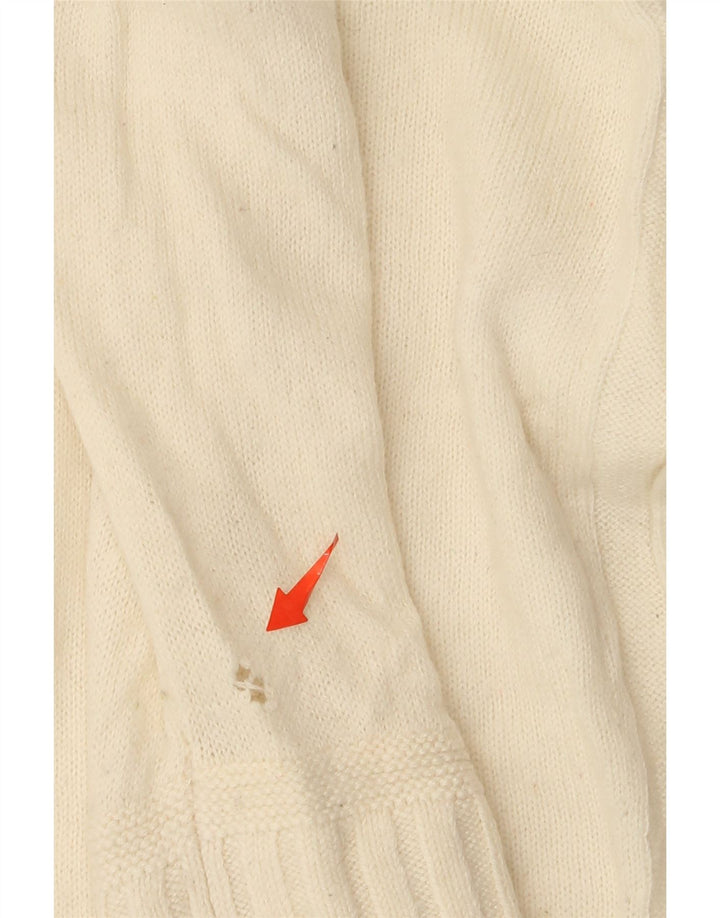 Tommy Hilfiger Herre Zip Neck Jumper Sweater Large Off White Uld