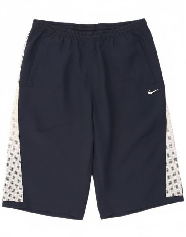 Nike Boys Sports Shorts 13-14 år XL Navy Blue Colourblock Polyester