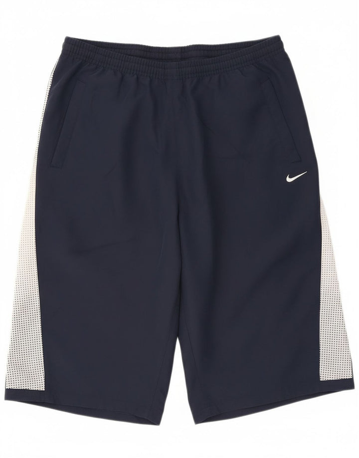 Nike Boys Sports Shorts 13-14 år XL Navy Blue Colourblock Polyester