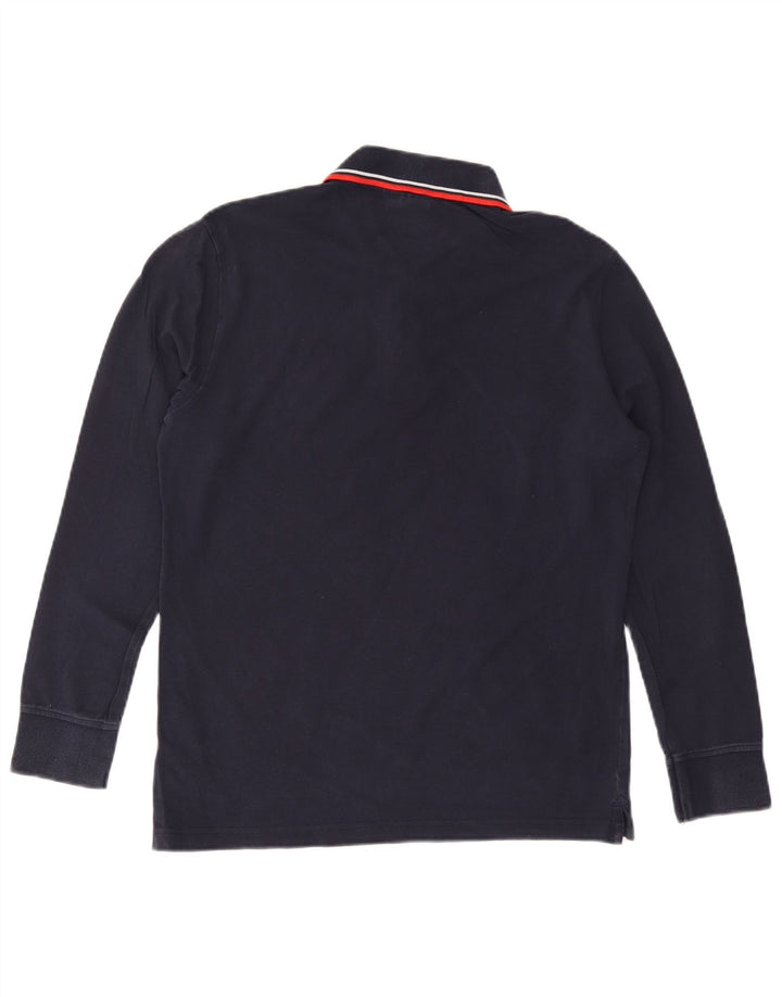 DIADORA Langærmet poloskjorte til mænd Stor marineblå bomuld