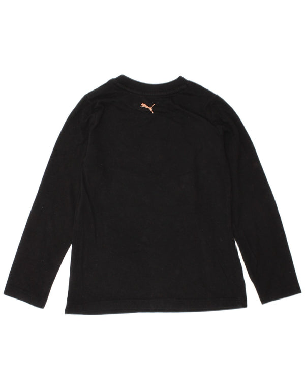Puma piger grafisk top langærmet 4-5 år sort bomuld