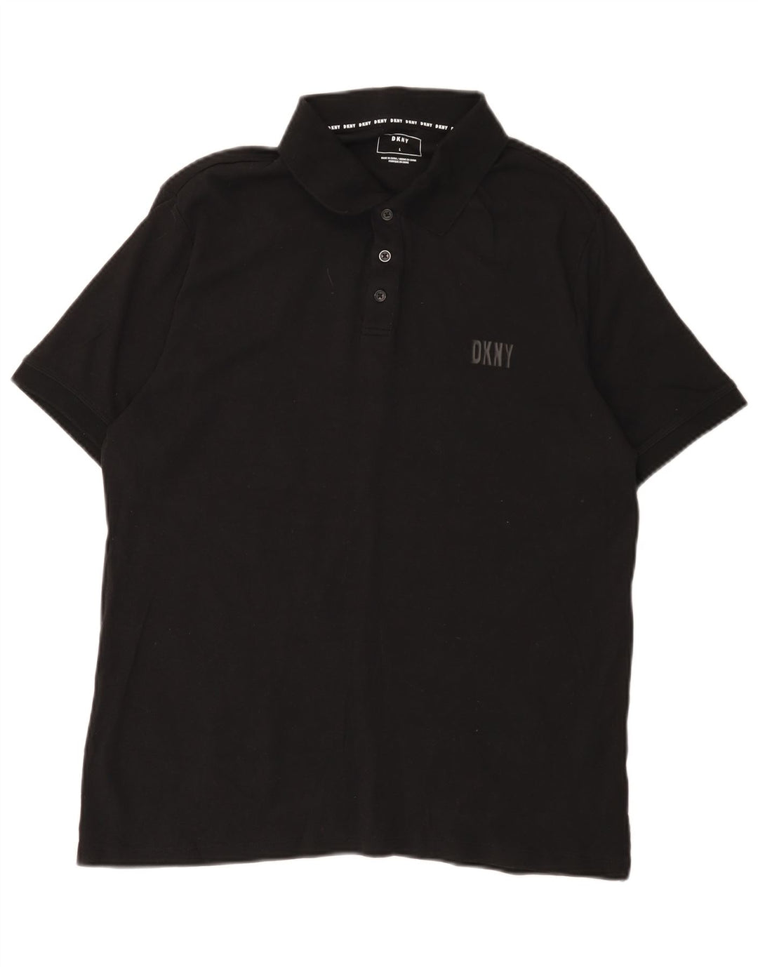 Dkny Herre Polo Shirt Stor Sort Bomuld