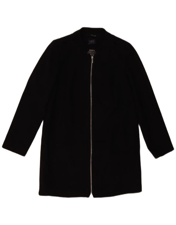 Marks & Spencer Dameoverfrakke UK 12 Medium Sort Polyester