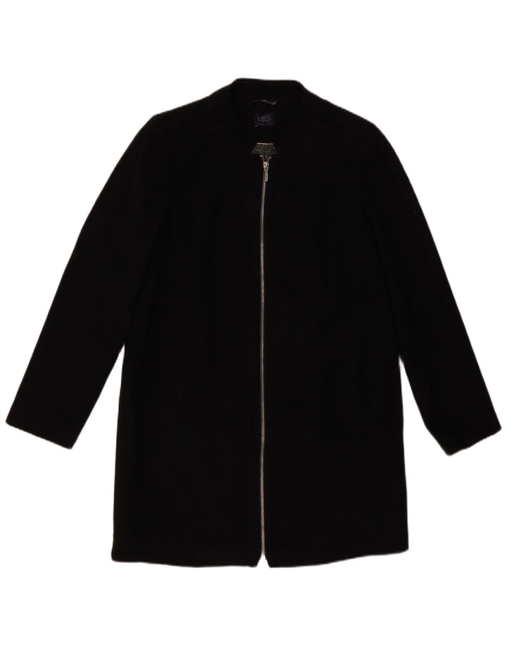 Marks & Spencer Dameoverfrakke UK 12 Medium Sort Polyester