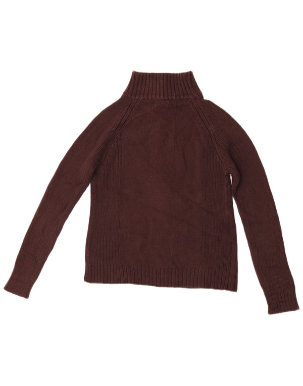 Benetton dame cardigan sweater med fuld lynlås UK 10 Lille brun bomuld
