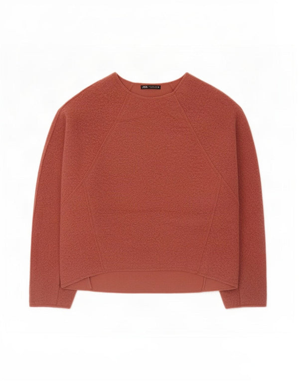 Zara Dame Oversized Boat Neck Jumper Sweater UK 10 Small Pink