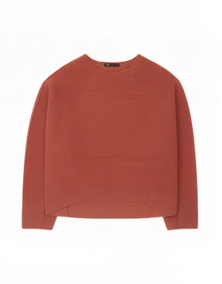 Zara Dame Oversized Boat Neck Jumper Sweater UK 10 Small Pink