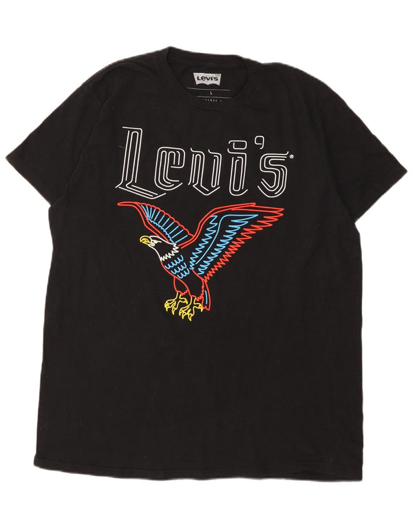 Levi's Herre grafisk T-shirt Top Stor sort bomuld