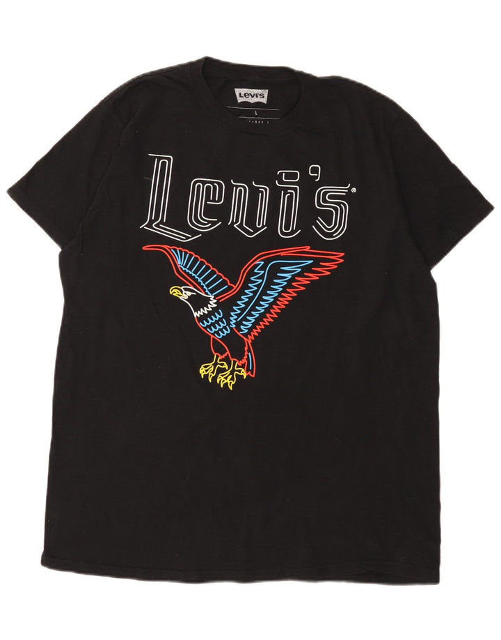 Levi's Herre grafisk T-shirt Top Stor sort bomuld