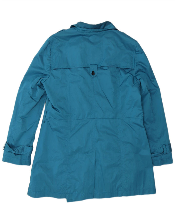 Hobbs Dame Kort Dobbeltradet Trench Coat UK 12 Medium Blue Polyester