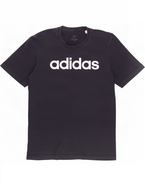 Adidas Herre grafisk T-shirt Top Medium Marineblå Bomuld