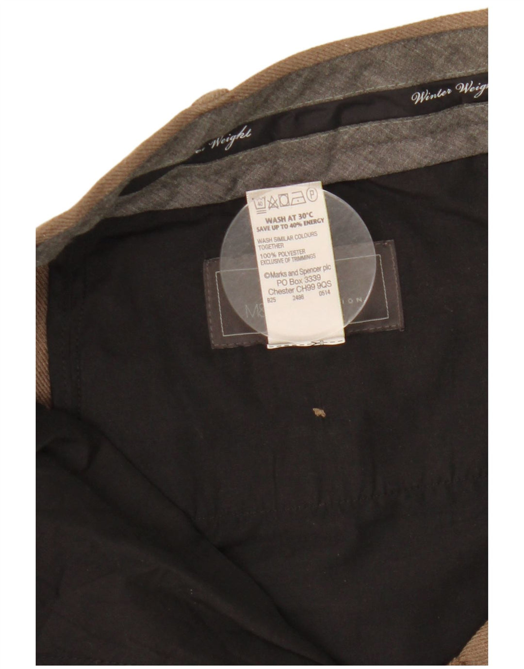 Marks & Spencer Herre Regular Fit Chinobukser W42 L29 Brun polyester