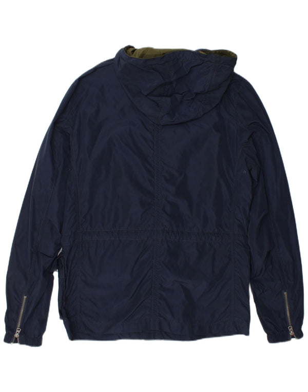 Wrangler Herre Hooded Utility Jacket UK 36 Small Navy Blue Polyester