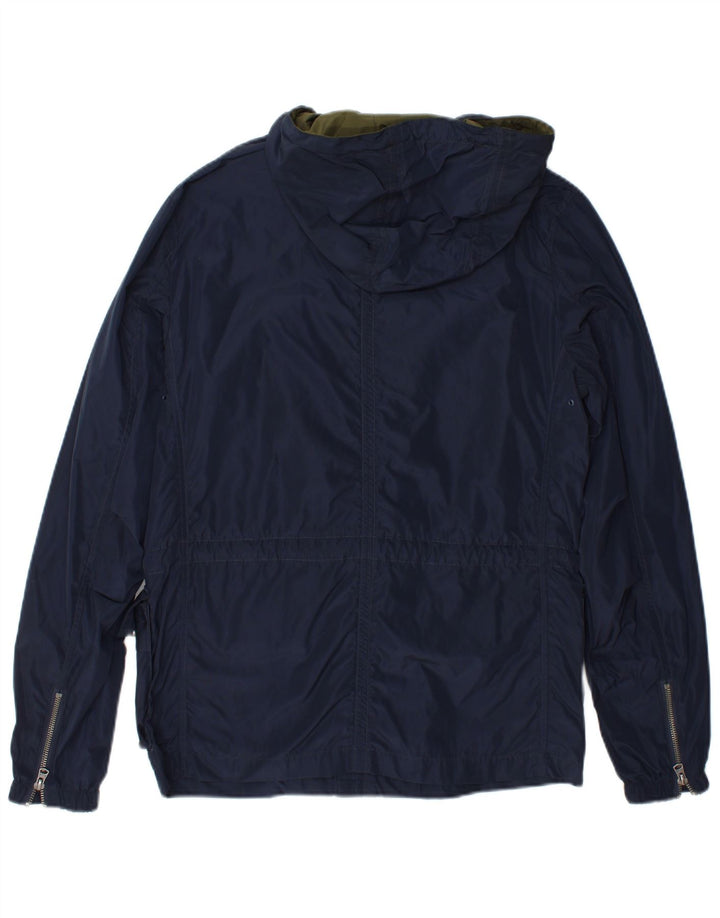 Wrangler Herre Hooded Utility Jacket UK 36 Small Navy Blue Polyester