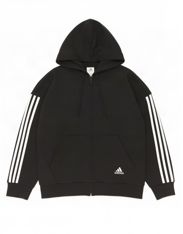 Adidas Dame Hættetrøje Sweater UK 12/14 Medium Sort Bomuld