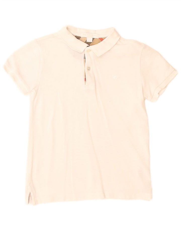 Burberry Boys poloshirt 6-7 år hvid bomuld