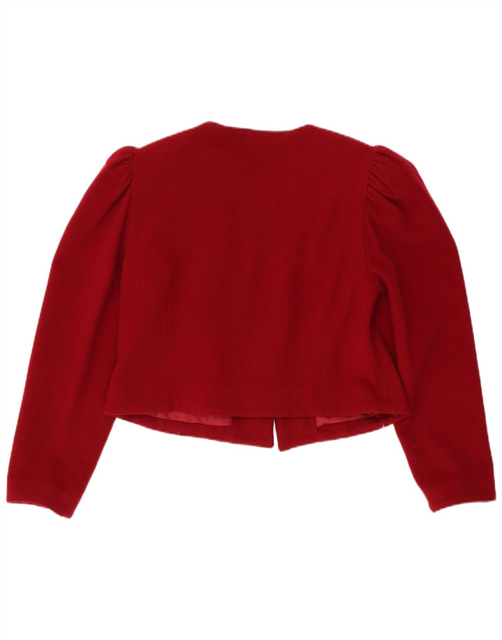 Vintage dame 3-knaps blazerjakke IT 44 Medium rød uld