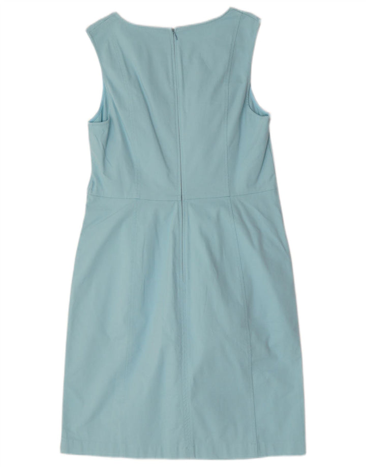 Boden Dame Ærmeløs Skede Kjole UK 12 Medium Blue Cotton