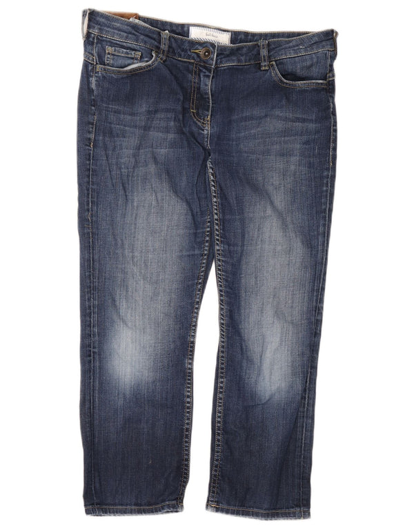 Fat Face Dame Cropped Jeans UK 12 Medium W34 L23 Blå Bomuld