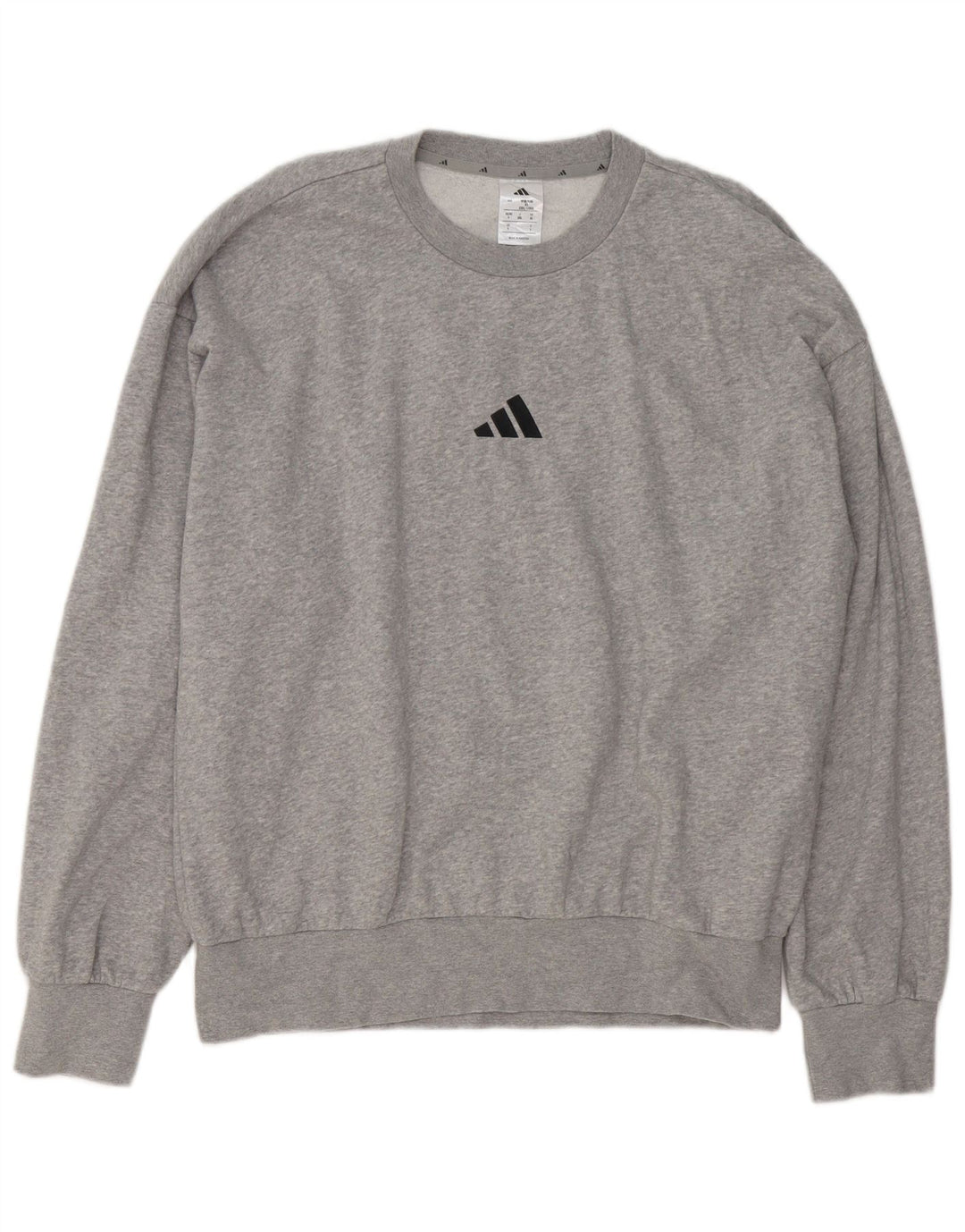 Adidas grafisk sweatshirt til mænd, stor grå flækket bomuld
