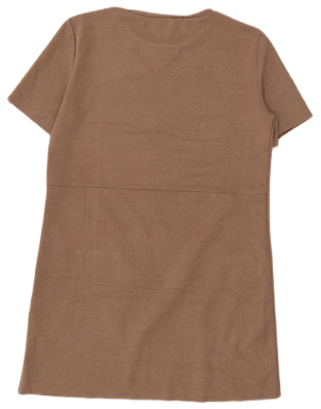 Zara Womens Shift Dress UK 14 Medium Beige Polyester