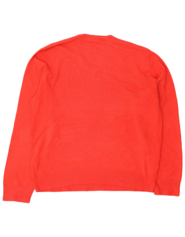 Marks & Spencer Herre Blue Harbor V-hals sweater Stor rød akryl