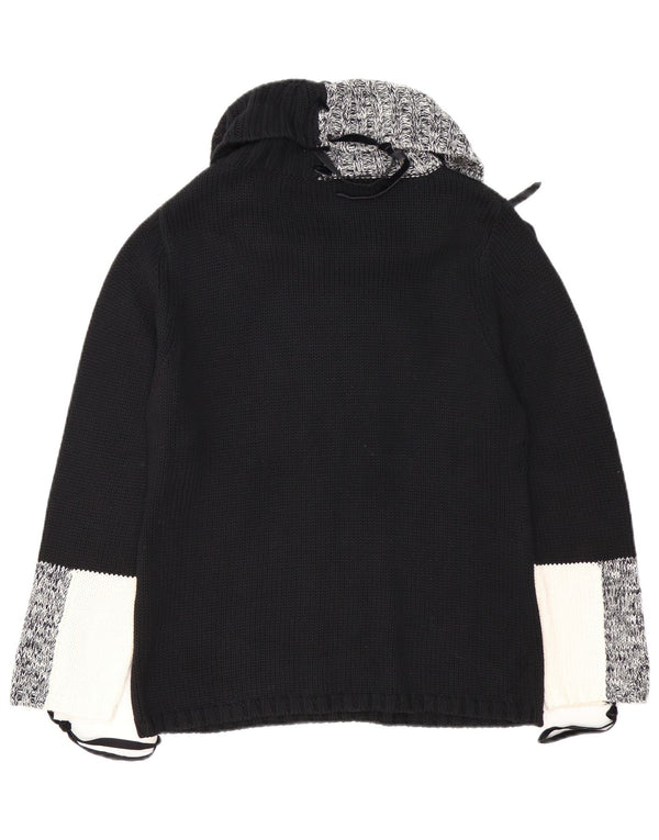 Monari Dame Roll Neck Jumper Sweater UK 16 Large Black Colourblock Bomuld