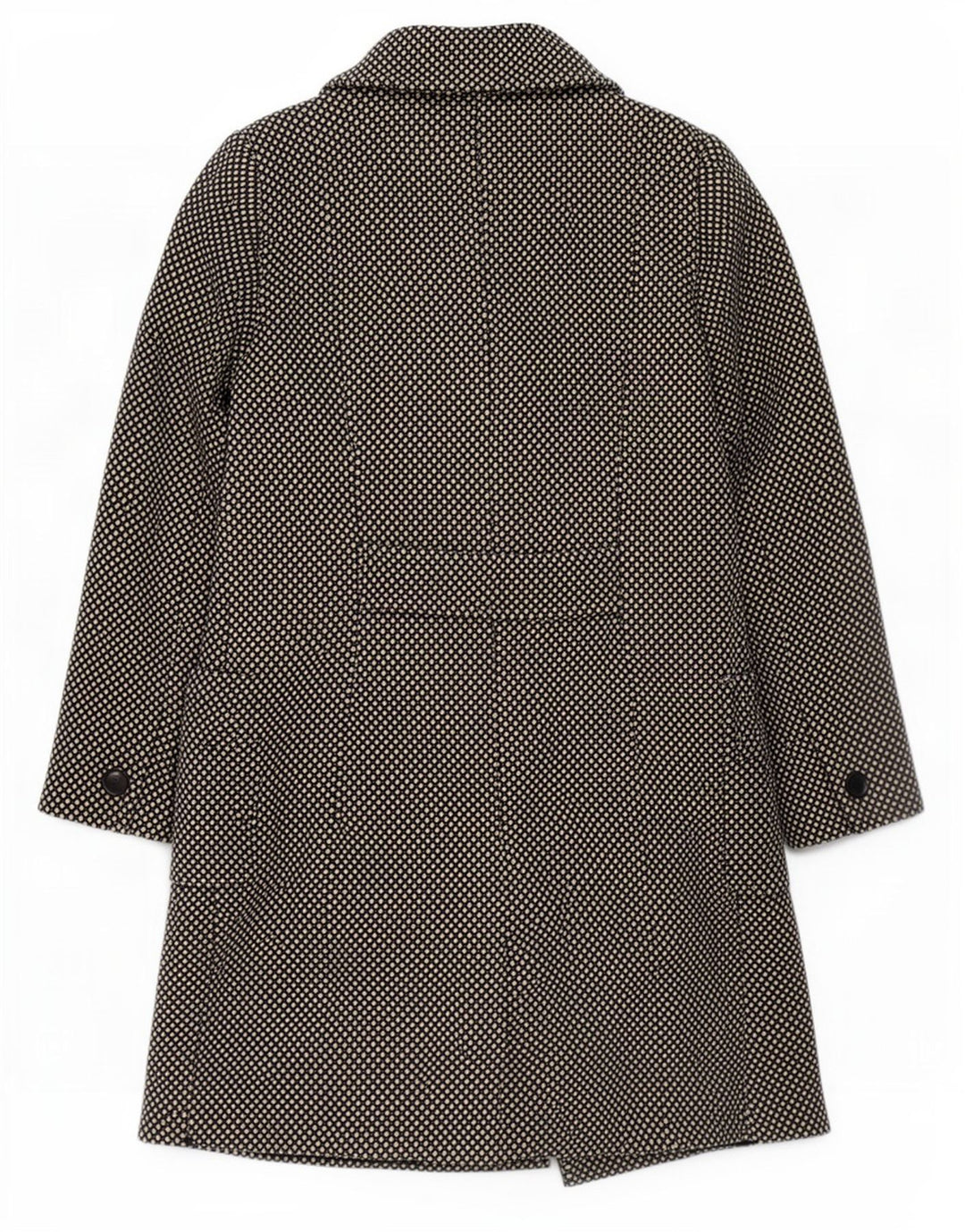 Max & Co. Dame Oversized Dobbeltradet Frakke UK 6 XS Black Spotted Cupro