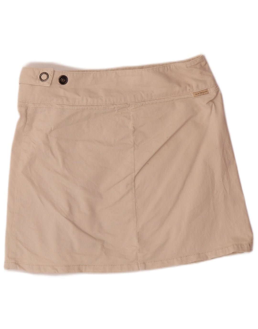 CALVIN KLEIN Womens Wrap Mini Skirt W29 Medium Beige Cotton