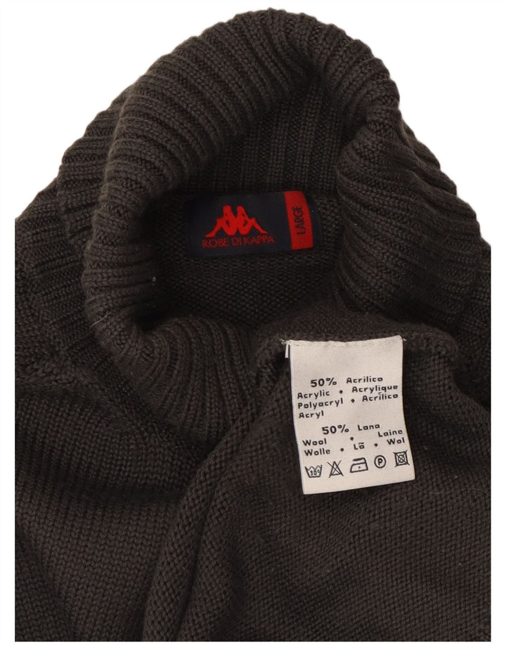 Kappa Dame Roll Neck Jumper Sweater UK 16 Large Grå Akryl