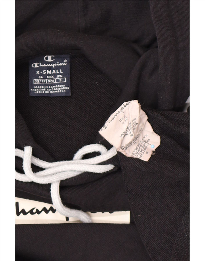 CHAMPION Herre Loose Fit Grafisk Hoodie Jumper XS Sort Colourblock Bomuld