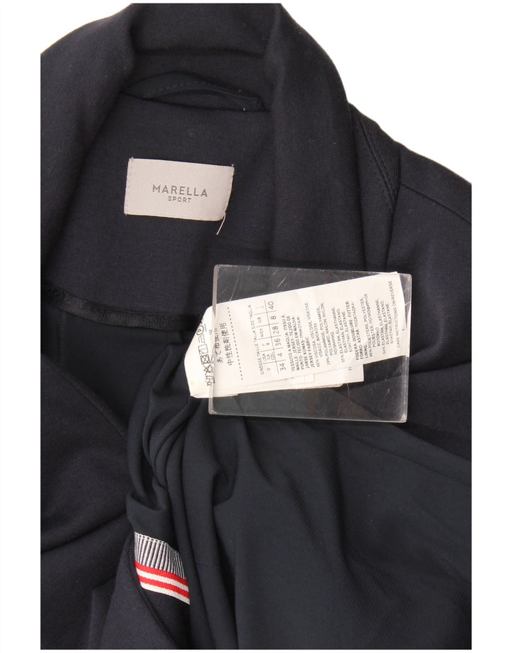 Marella Dame 1 Knap Blazer Jacket UK 8 Small Navy Blue Viscose