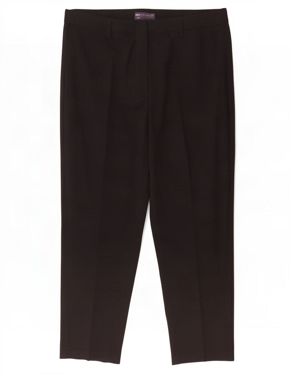 Marks & Spencer, højtaljede cropped bukser til kvinder UK 18 XL W36 L24 Sort