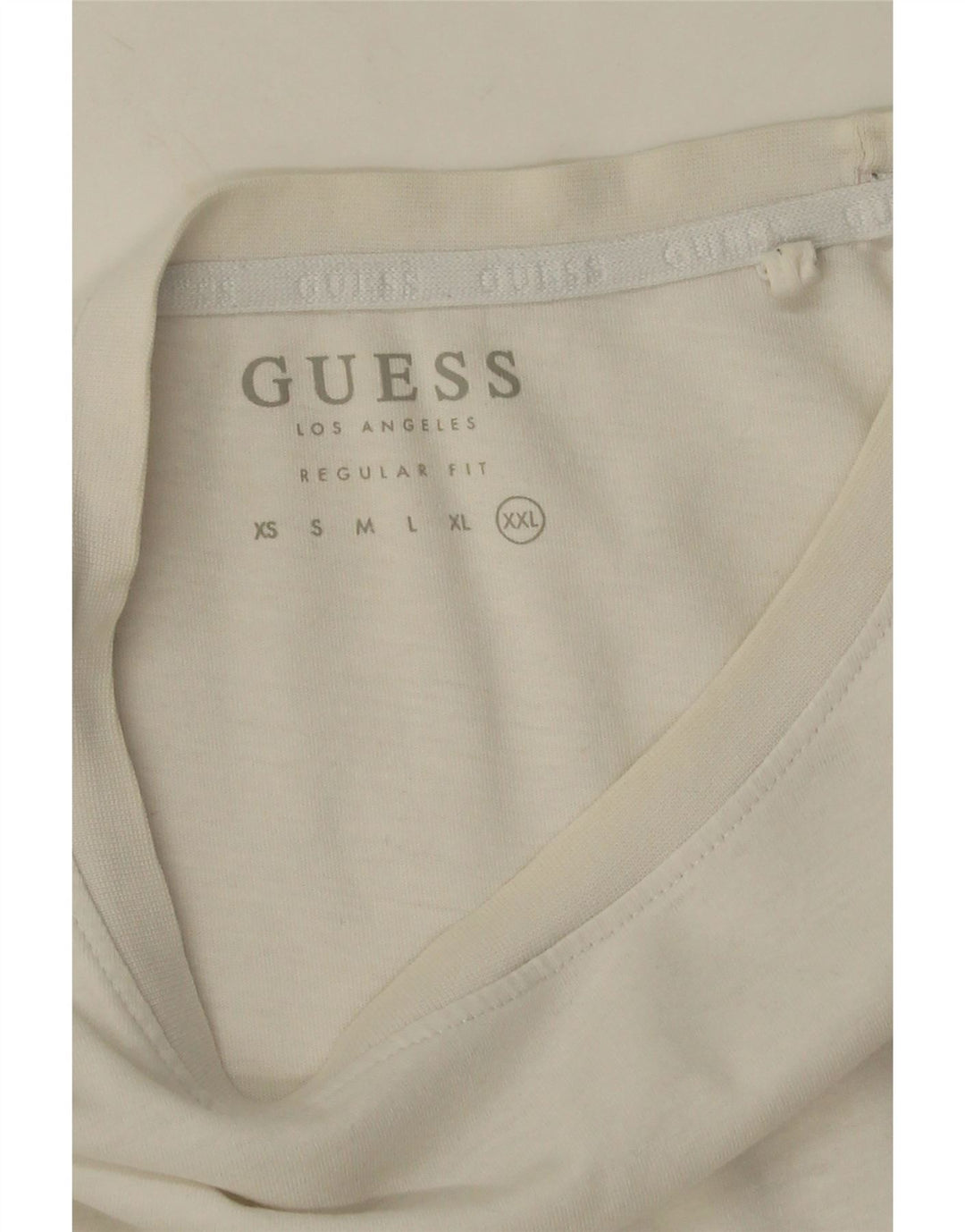 Guess Herre Regular Fit Grafisk Top Langærmet 2XL Hvid Colourblock Bomuld