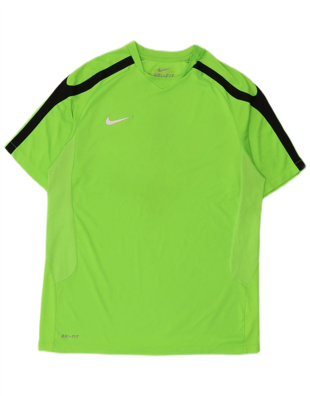 Nike Herre Dri Fit T-shirt Top Medium Grøn Colourblock Polyester