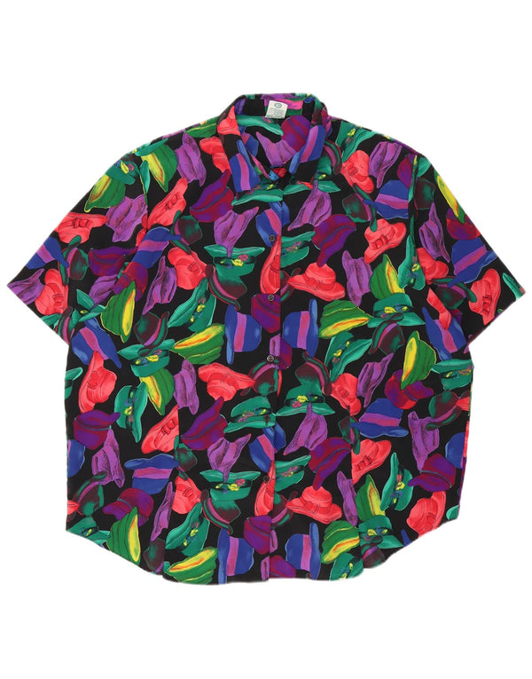 C&A Dame Canda abstrakt mønster bluse EU 50 3XL Flerfarvet